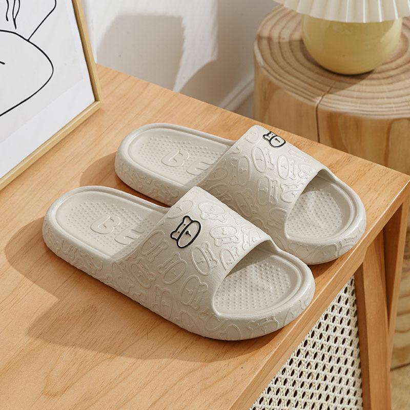 Летние популярные классные тапочки для женщин, пар, домашняя и уличная одежда, мультяшные, с толстой подошвой, нескользящие, для ванной, тапочки для мужчин