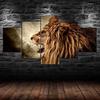 Lion Roaring Wildlife Animal 5 Piece Five Panel Wall Canvas Print Modern Art Poster Home Decor Gift For Him For Her