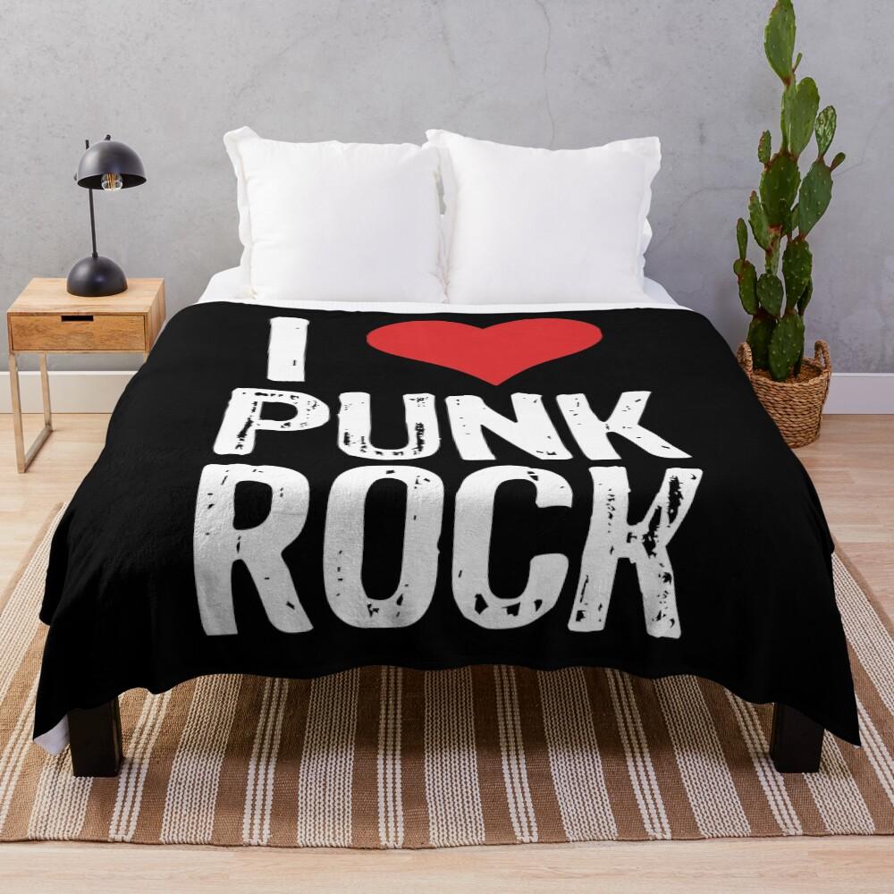 I Love Punk Rock Throw Blanket