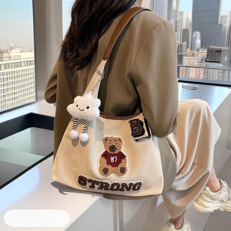 2025 Women's Casual Autumn/Winter Teddy Bear Tote – Large Capacity Shoulder Bag for Work and Class