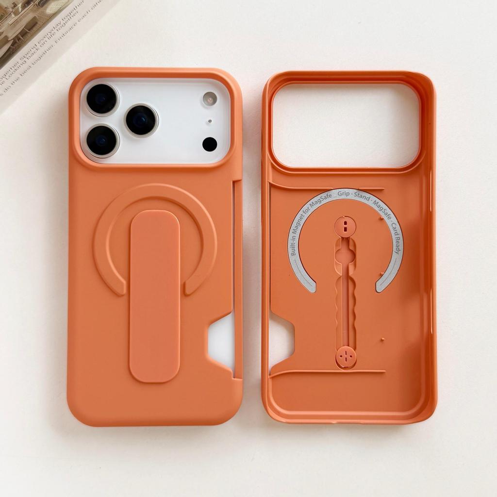 Apple 17 Pro Max Matte Magnetic Case with Invisible Stand and Card Holder for iPhone 16/15/14
