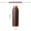 Colour Copper Bottle 1 Litre, Brown 100% Pure Copper, BPA Free & Leakproof with Anti-Oxidant Properties of Copper, for Home, School & Office