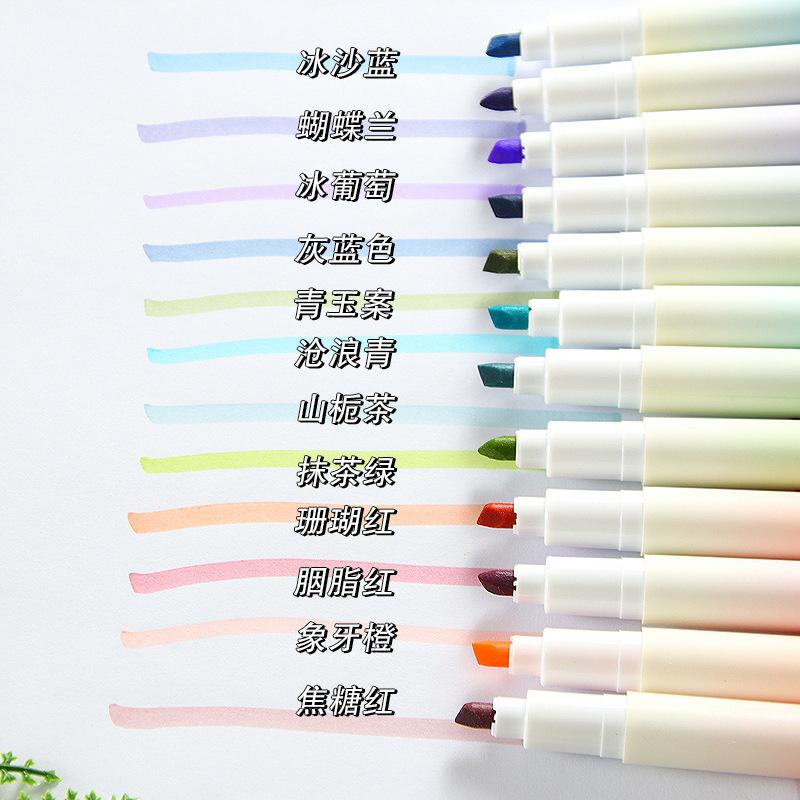 Gradient Color Lovely Highlighter High Value Scratch Student Meeting Marker Pen Eye Protection Large Capacity Kawai Stationery