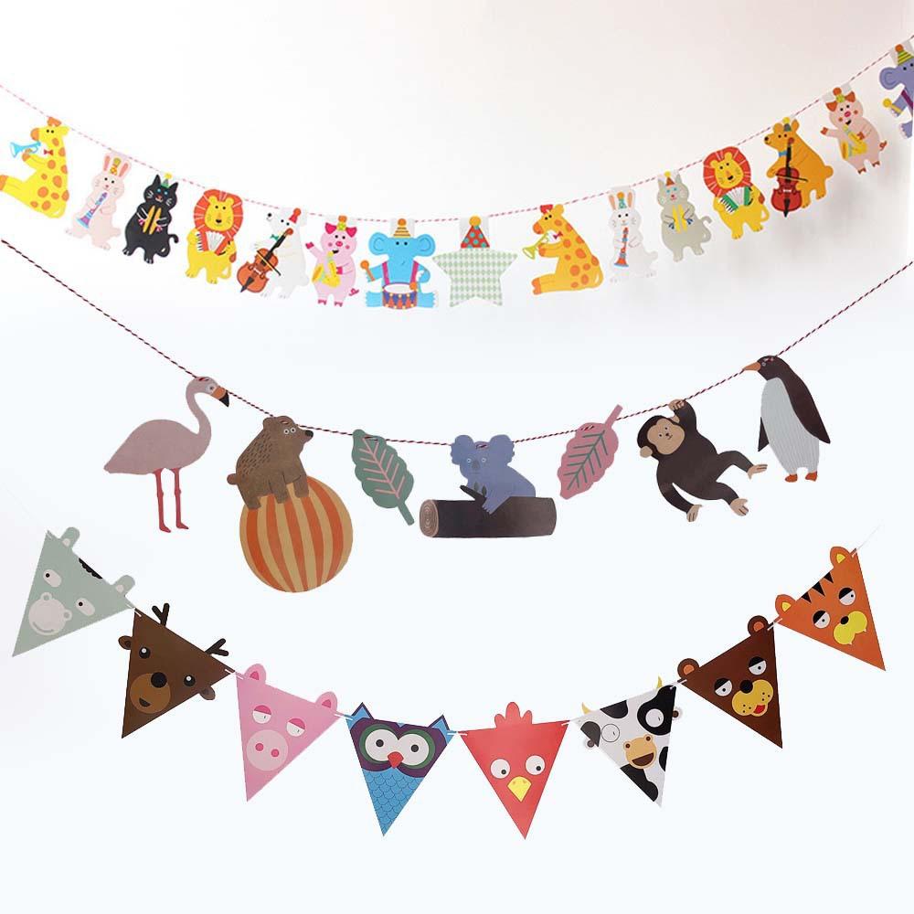 Children'S Day School Kindergarten Party Decoration Animal Birthday Flag Baby Birthday Latte Customization