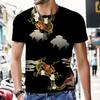 Винтажная мужская футболка с 3D принтом и короткими рукавами с рисунком дракона, тотемная уличная одежда, молодежная летняя верхняя мужская одежда больших размеров