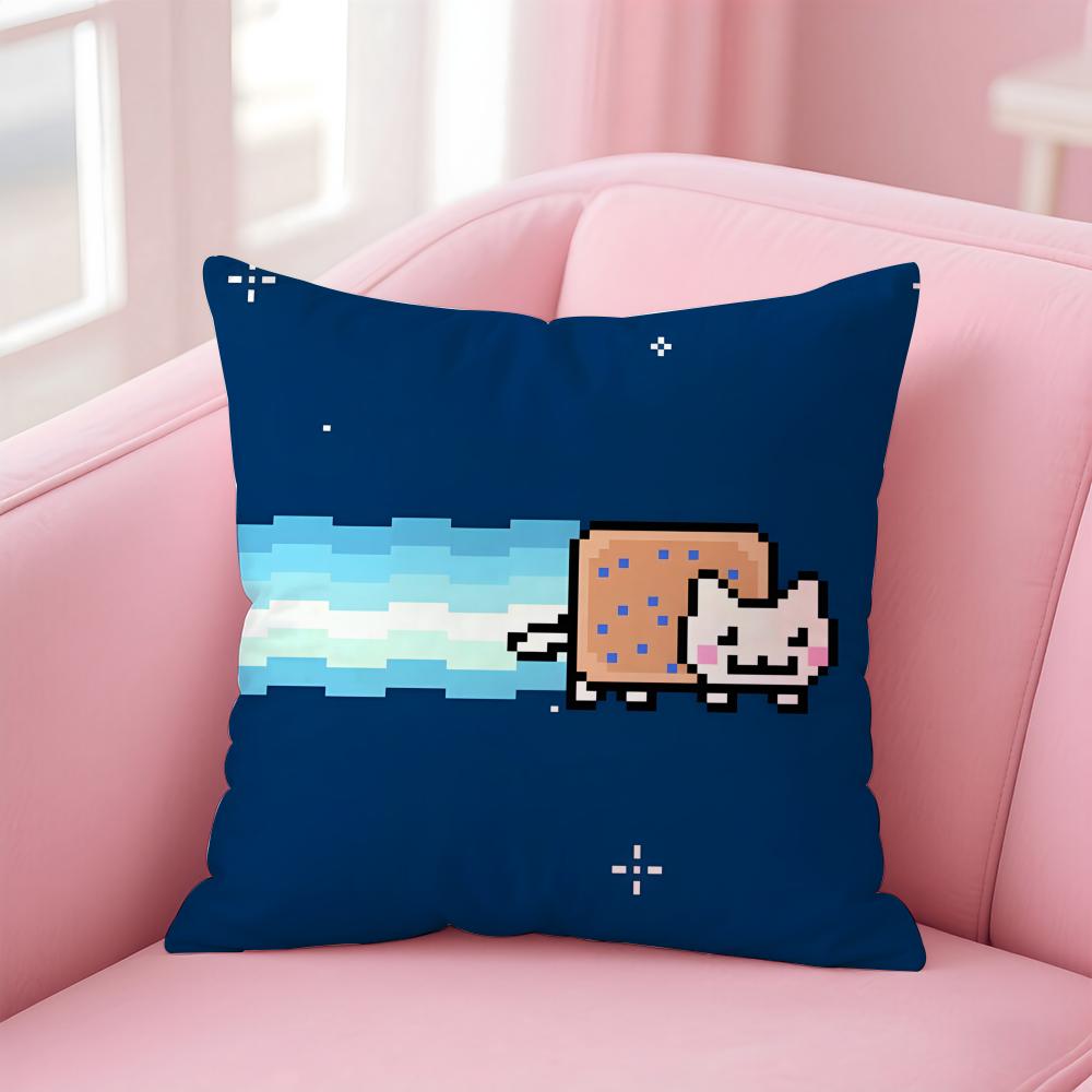 Наволочка для подушки Nyan Cat, для дома и автомобиля, многоцелевая, двусторонняя, мягкая и прочная, для повседневного использования