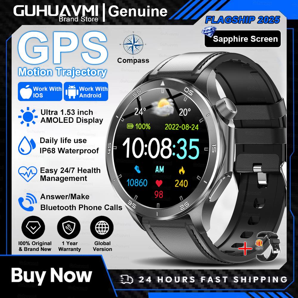 Новые умные часы X2 Модные умные часы для мужчин 1,53'' AMOLED Для улицы GPS Компас Пульсометр IP68 Водонепроницаемые Bluetooth-звонки Умные часы