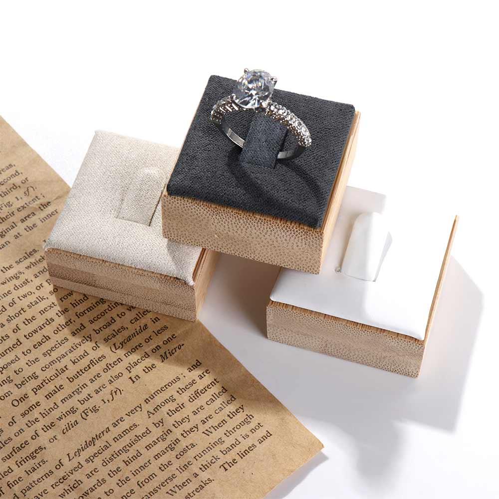 Display Small Wooden Jewelry Show Props Wedding Ring Box Ring Holder Case Earrings Rings Organizer