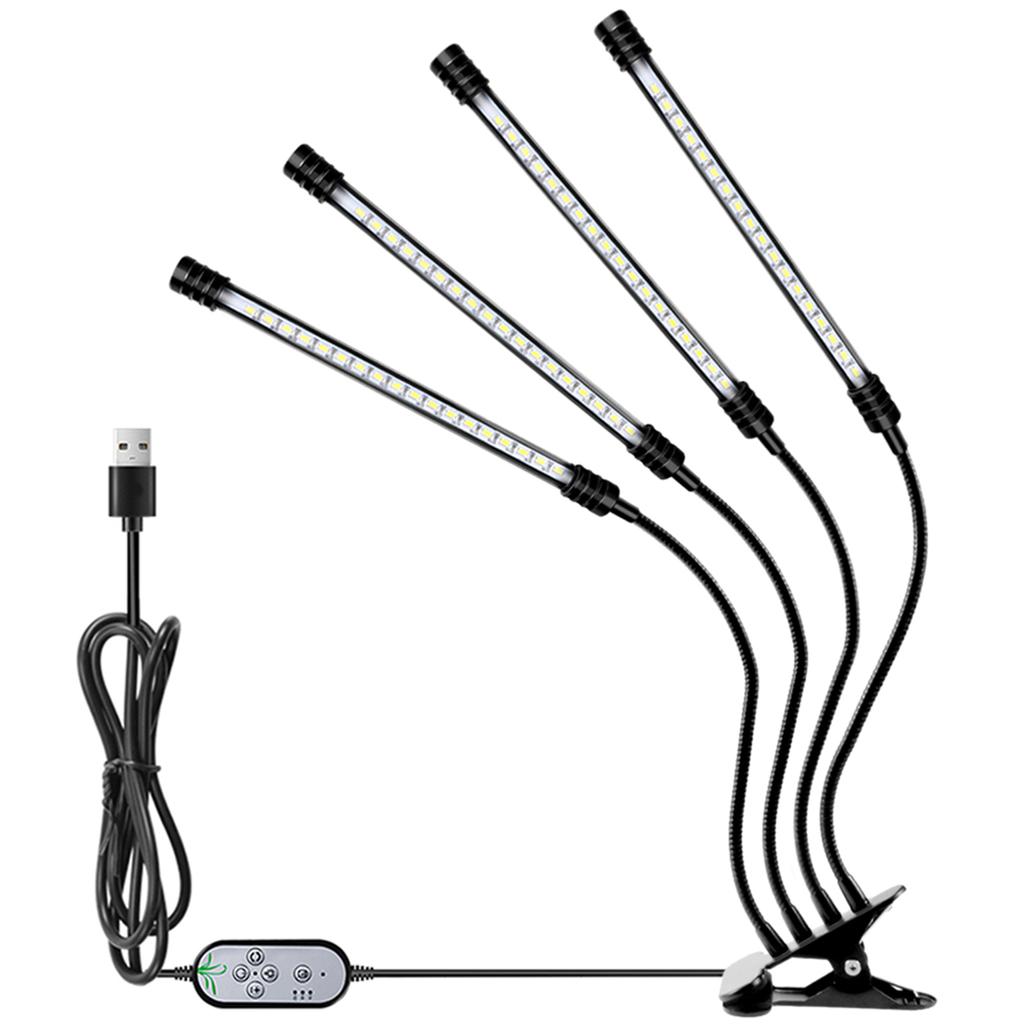 USB-свет для выращивания растений, солнечный свет, белый, полный спектр, угол освещения, регулируемый настольный зажим для выращивания
