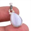 Natural Blue Lace Agate Gemstone Handmade 925 Solid Silver Pendant 1.50" A3z87