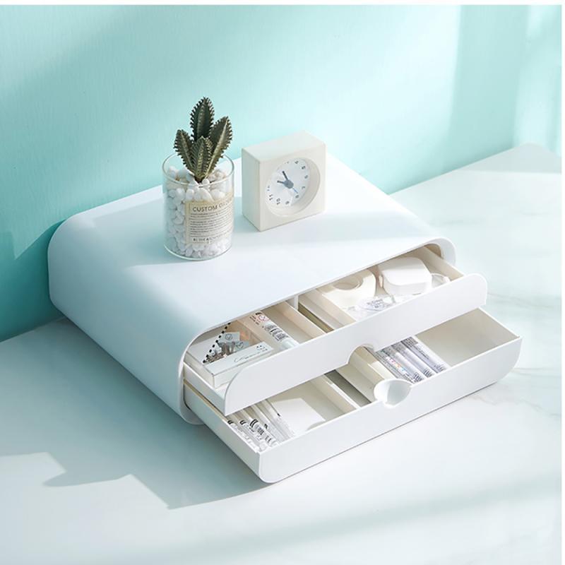 ABS Computer Monitor Holder Laptop Stand Desk Organizer Drawer Monitor Bracket Letter File Holder Home Office Table Storage Box