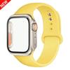 Силиконовый ремешок+Чехол для Apple Watch Band 44 мм 45 мм 41 мм 40 мм Закаленное стекло Cover Изменить на Ultra iWatch Series 9 8 7 SE 6 5 3