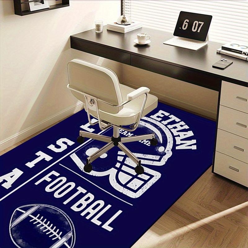 Office Carpet Ethan All Star Football Team Name Helmet & Ball Design Sofa Rug, Chair Mat for Protectiona092