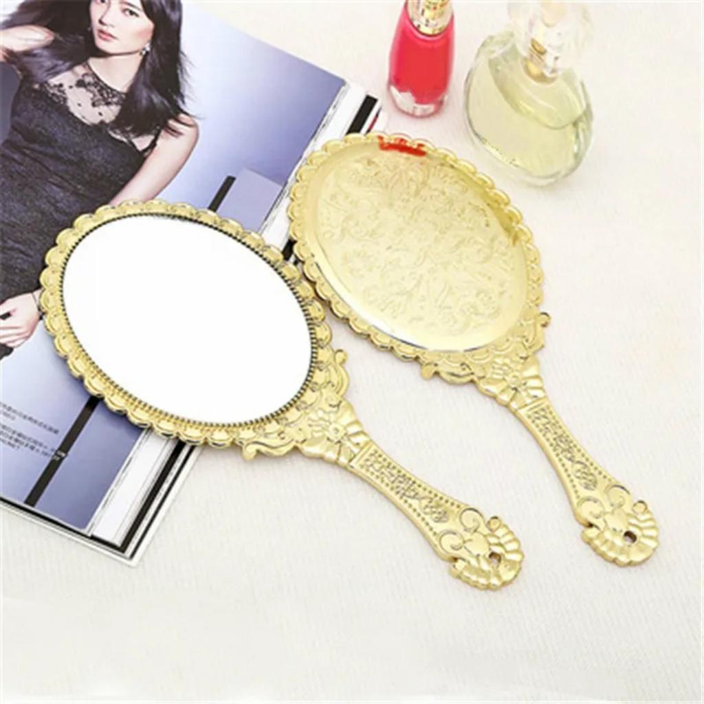 Портативное винтажное зеркало для макияжа, овальное круглое зеркало для рук, благородное восстановление, древние способы, придворное зеркало, инструмент для красоты