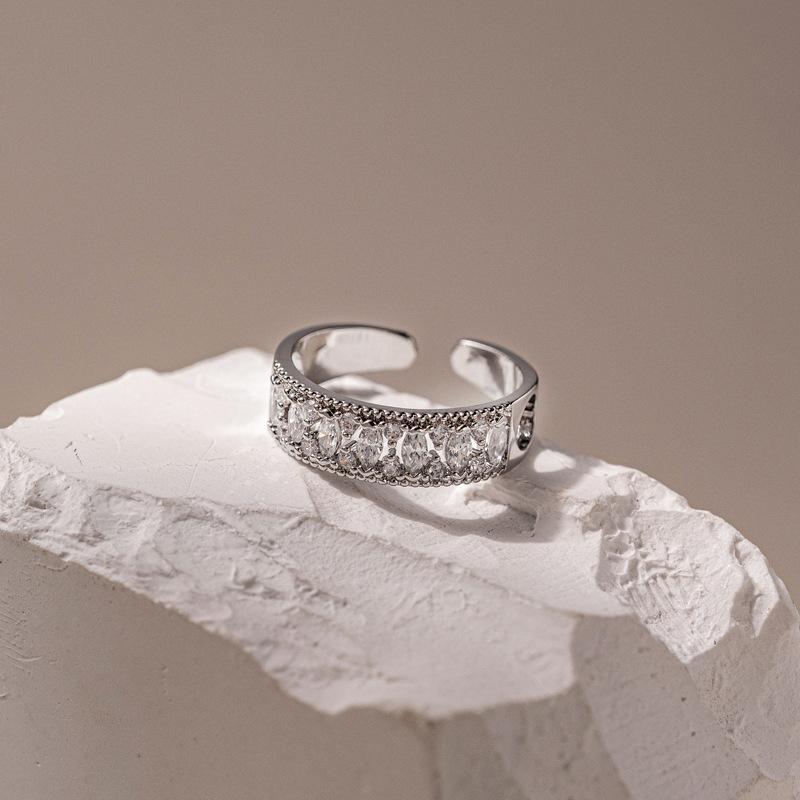 Her Lab | Кольцо с полым цирконом, индивидуальное легкое роскошное ювелирное кольцо