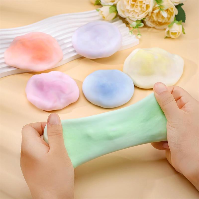 6cm/2.36inch Squishies Stress Balls Rainbow Glutinous Ball Shapeable Vacuum Stress Ball Handmade Squeeze Fidget Toy Party Favors