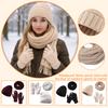 Knitted Hat, Scarf And Gloves Three-piece Set Knitted Imitation Cashmere Wool Scarf And Hat Set