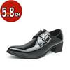 Luxury Designer Monk Leather Men Shoes 5.8CM High Heels Polish Buckle Strap Pointed Toe Casual Shoes Men Party Wedding Shoes