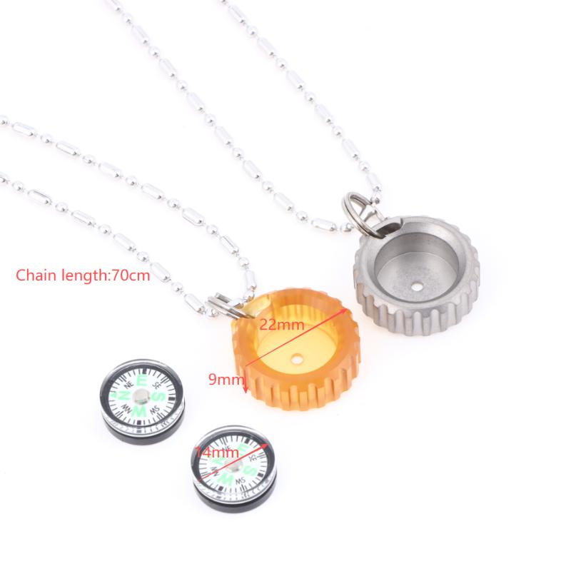 3in1 PEI Compass Pendant Necklace EDC Directional Outdoor Tool Portable for Adventure  Gear