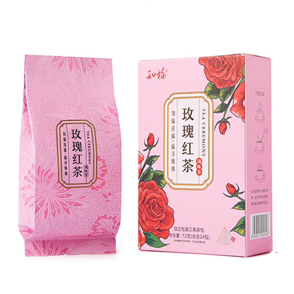 Rose Black Tea Bag Triangular Packaging Low Temperature Roasting Aromatic Fragrant Flower Flavored Tea