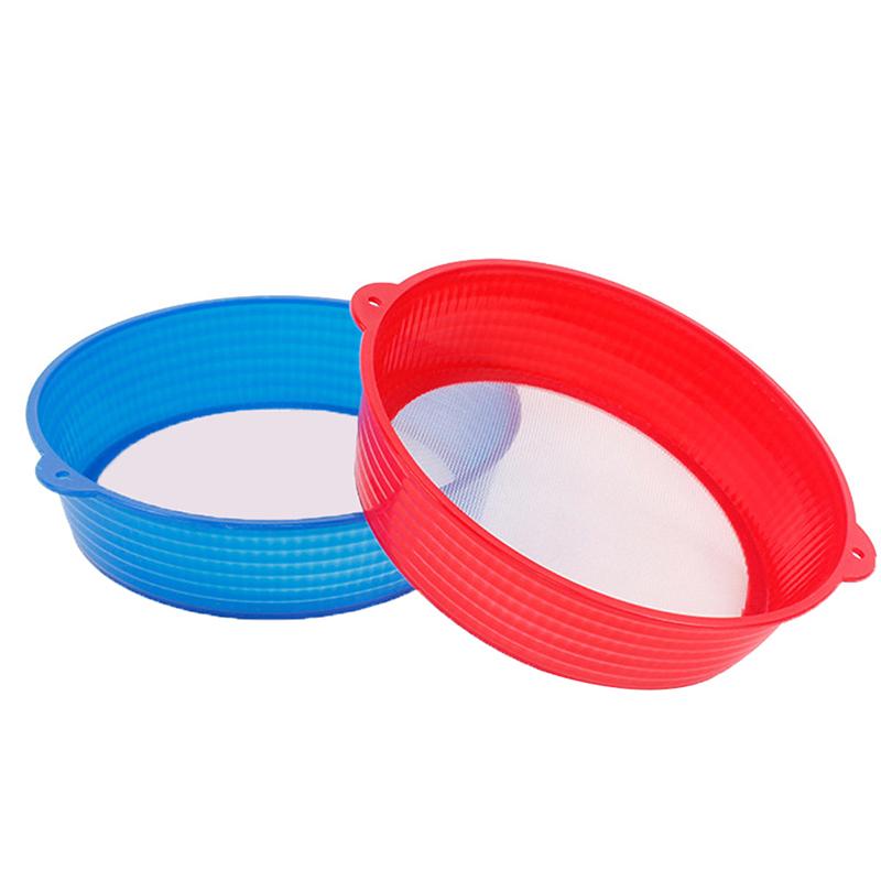 Kitchen Gadgets  Handheld 19Cm Round Shape Plastic Flour Sifter Strainer