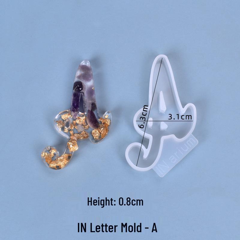 Crystal Resin Silicone Mold: 26 Irregular Letter Pendants for DIY Charms