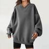 Women's Casual Fashion Solid Color Long-sleeved Loose Round Neck Sweatshirt