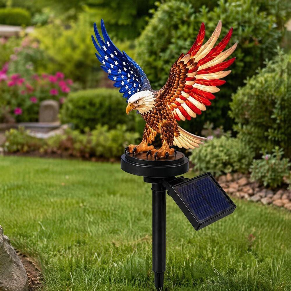UV Resistant Solar Eagle Light LED Lighting Solar Garden Light Patriotic Eagle Statue Garden Decor