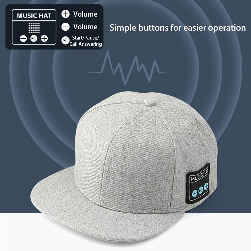 Спортивная музыкальная Bluetooth-шапка с наушниками, двойной динамик, беспроводной музыкальный наушник для бега с микрофоном, регулируемая бейсболка, умная колонка