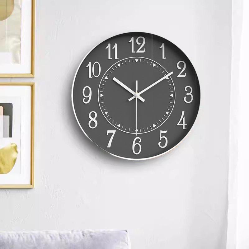 12 Inch Simple Three-dimensional Large Digital Wall Clock Silent and Accurate Wall Clock Suitable for Study Bedroom Living Room
