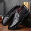 Fashion Men's Leather Shoes New Black Soft Bottom Anti Slip and Breath Shoes Men's Business Dress Casual Zapatos Luxury Light Flat