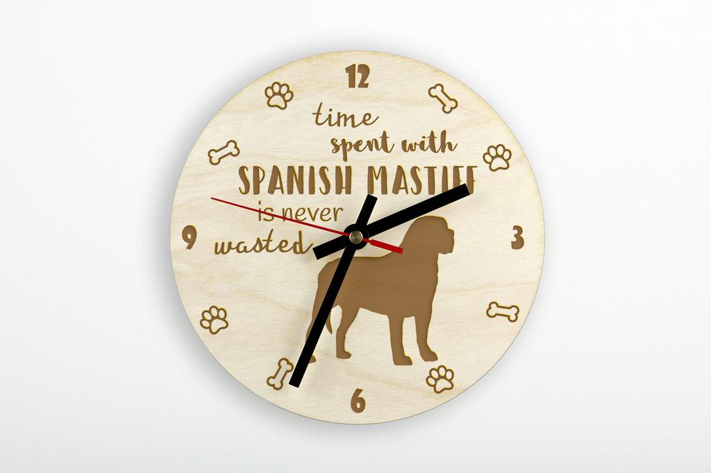 Spanish Mastiff, Mastín Español - clock with dog, wooden clock with engraving, personalised clock by Art-Dog