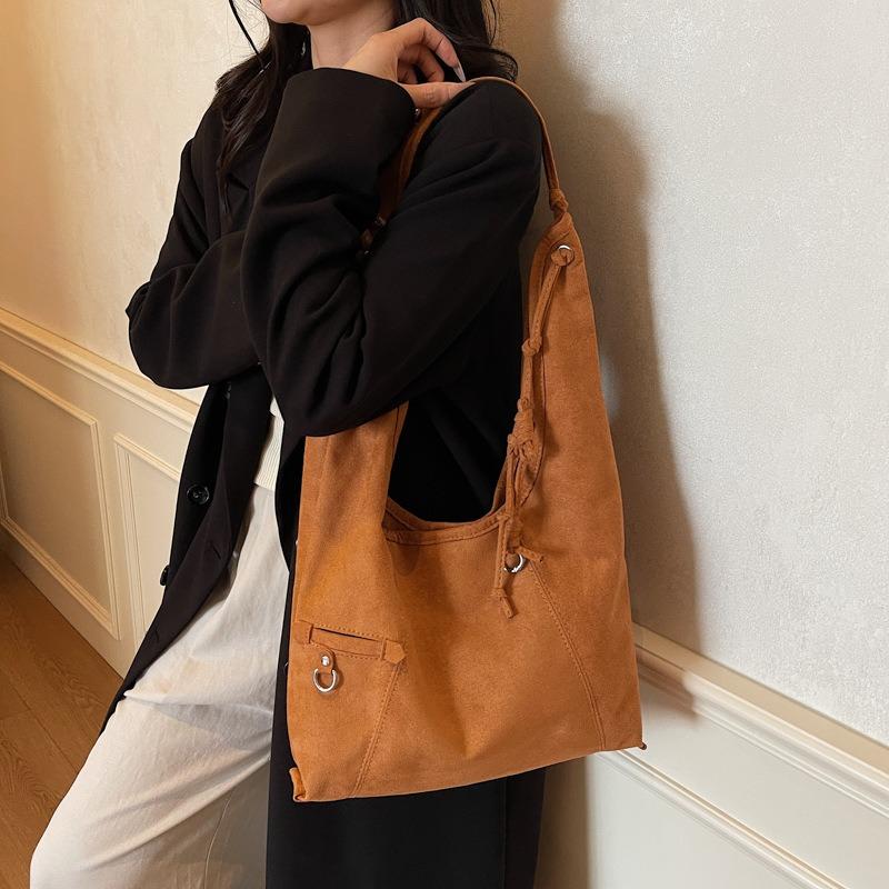 Retro Matte Suede Tote Bag Women's Autumn and Winter New Large-capacity Niche Versatile Commuter Shoulder Bag