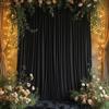 White Backdrop Curtain Wrinkle-resistant Wedding Drape Black Background Cloth with Rod Pocket for Photography Events Parties Baby Shower Decoration