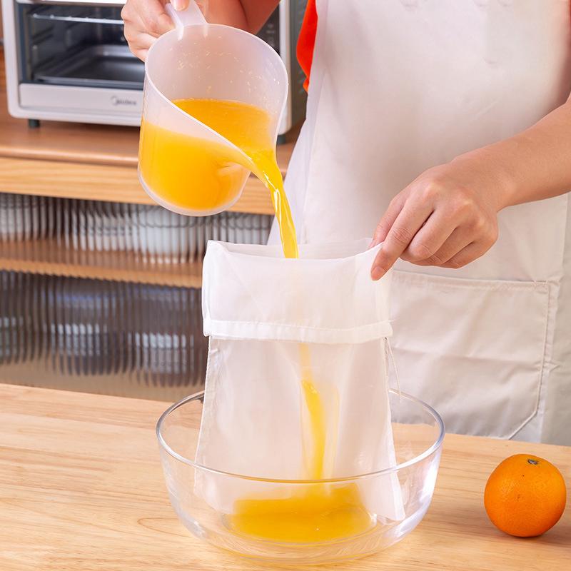 2Pcs Reusable Nut Milk Bags Strainers Nylon Filter Bag Food Cheese Yogurt Filter Kitchen Fine Mesh Strainer Kitchen Accessories