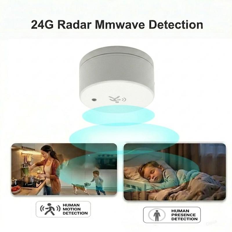 Датчик присутствия человека Tuya Zigbee 24G Миллиметровый волновой радар, обнаружение температуры, влажности, освещенности. Поддержка Zigbee2mqtt Home Assistant
