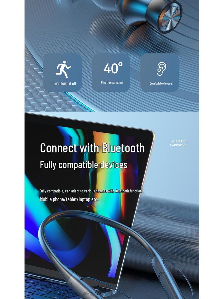 Беспроводные Bluetooth-наушники-гарнитура 2025 года с ультрадолгим временем работы от аккумулятора для бега (Совместимо с Huawei и Apple)