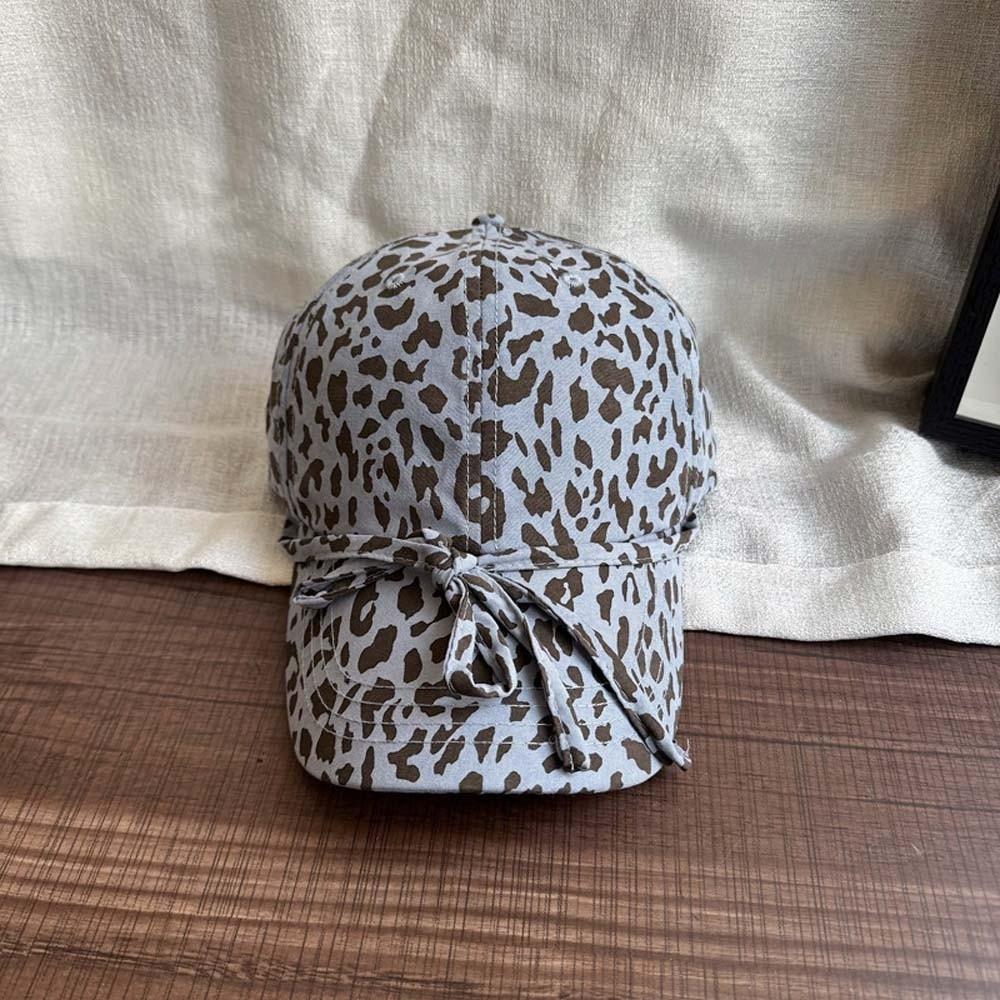 Sunscreen Leopard Print Bow Baseball Cap Sunshade American Style Casquette Cool Girls