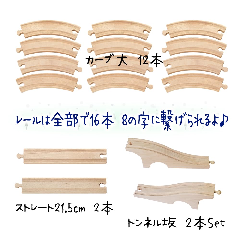 Деревянная игрушечная направляющая рельсовая железная дорога набор стандартных фигурок 8 3 соединительных рельса железная дорога деревянные детали транспортного средства [24 детали] набор, шаблоны, мальчики, поезд, миникар,