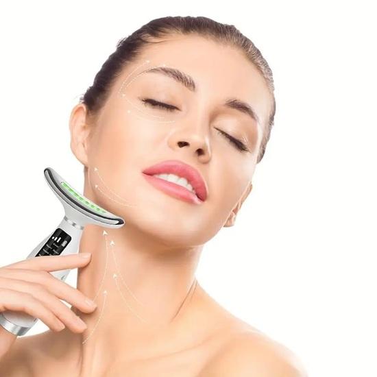 7-цветный светодиодный массажер для лица, антивозрастной, подтягивающий кожу, палочка для похудения лица, вибрация, уменьшение морщин для лица, шеи, глаз