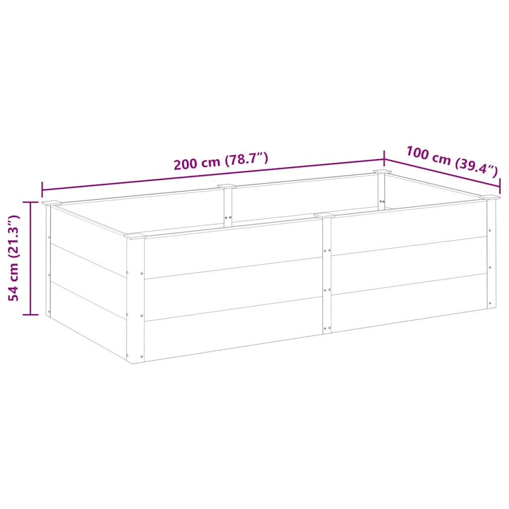 Garden Raised Bed 200x100x54 cm WPC Gray