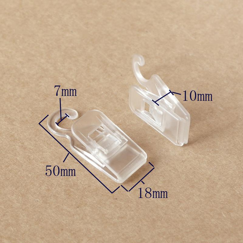 10PCS Transparent Plastic Hook Clip Portable Travel Mini Clothespin Socks Towel Clip