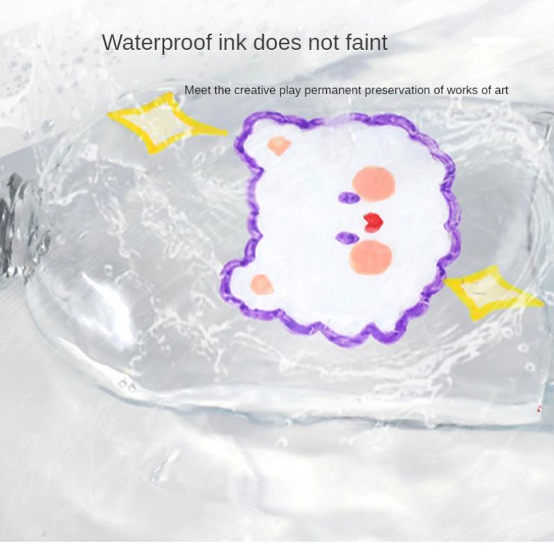 Acrylic Marker Pen12/24/26/48/ 60 Color Double Head Impermeable Paper Water-based Stackable Acrylic Pen Pigment Soft Head Brush