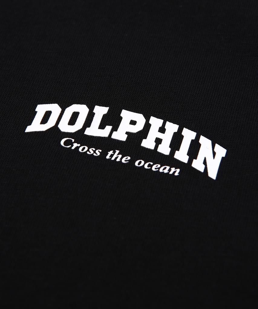 DOLPHIN WAVE APPAREL [Набор] Черная футболка с длинным рукавом и логотипом-аркой дельфина и Шорты с одной складкой и логотипом-аркой, меланжево-серые