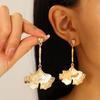Vintage Ginkgo Leaf Earrings: European & American Designer Long Earrings for Women