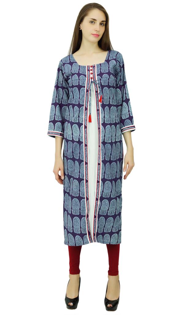Phagun Block Pattern Cotton Designer Kurta Ethnic Top Tunic Dress Kurti