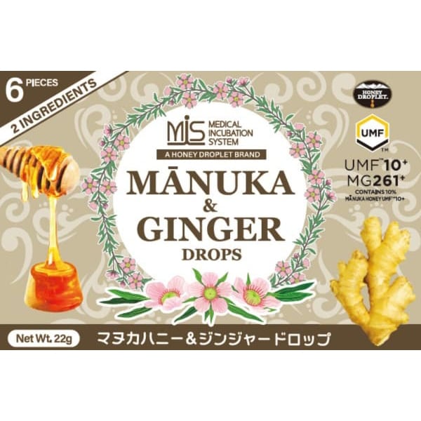 Wakasho HONEY JAPAN Капли манука мед и имбирь 22 г (6 капсул)Он сделан без сахара или сиропа, Он сделан без сахара или сиропа, с использованием только меда.