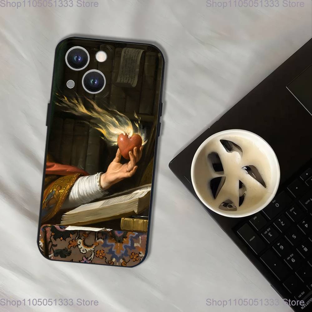 Чехол для телефона с картинами Караваджо для iPhone 17,16,15,14,13,12,11,Pro,XS,Max,XR,Plus,E,SE4,Mini Черный Мягкий Чехол
