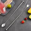 Retractable Spoon 14.8-44cm Stainless Steel Telescopic Spoon Extendable Handle Portable Anti Rust Tableware Supplies for Barbecue Toasting Fruit
