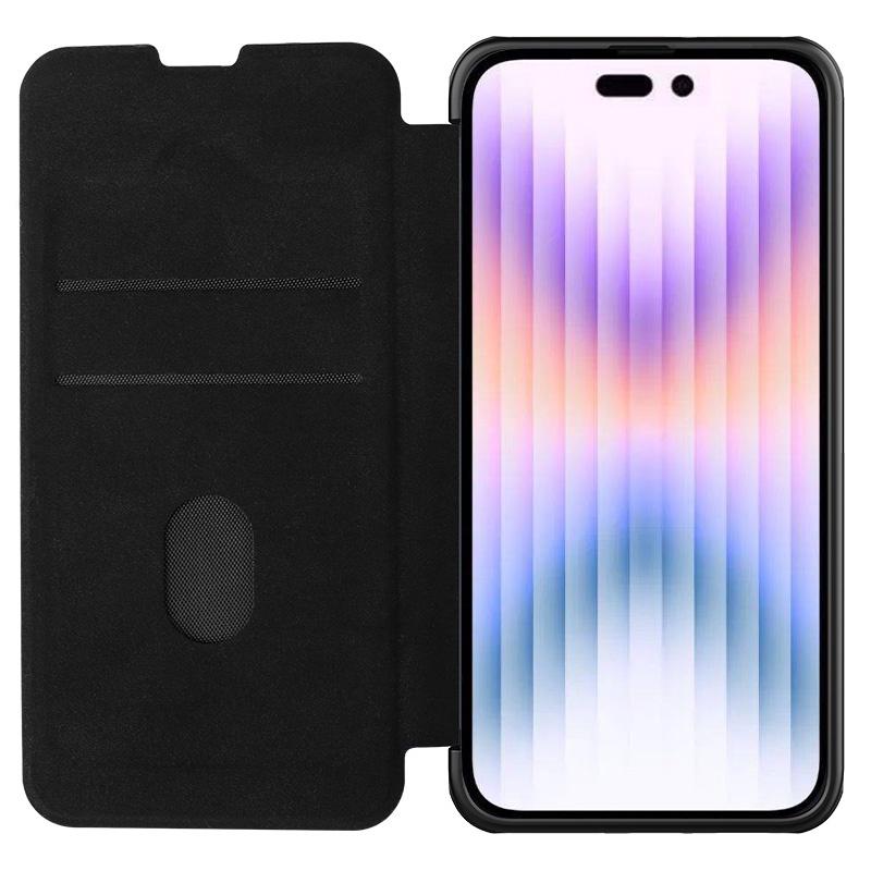 NILLKIN QIN Pro простой тканевый чехол из искусственной кожи для iPhone 14 Pro, чехол-раскладушка для телефона, противоударный защитный чехол-слайдер для камеры с держателем для карт